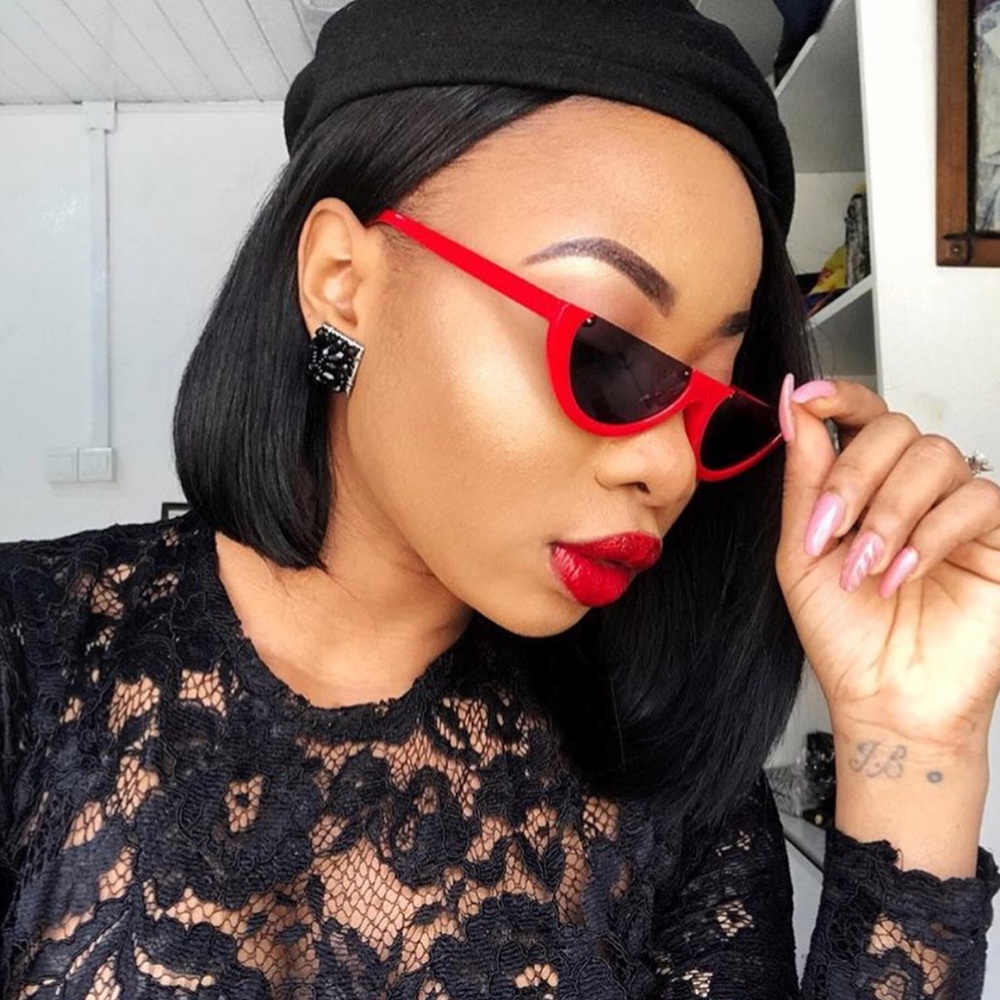 “Ruby” Tiny half frame Slim cat eye sunnies